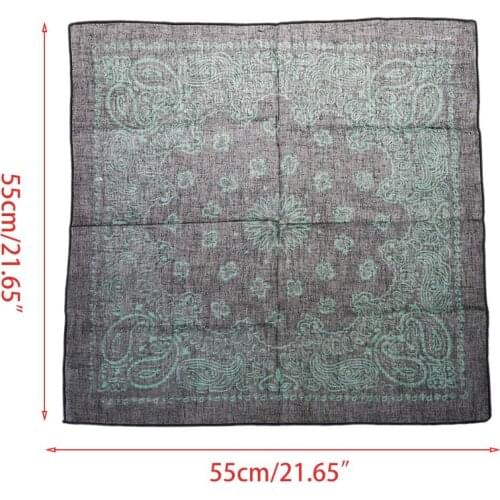 Ethnic Colored Sunflower Double Paisley Floral Unisex Cotton Square Scarf Motorcycle Headband Bandana Hip-Hop Wristband Neck Tie