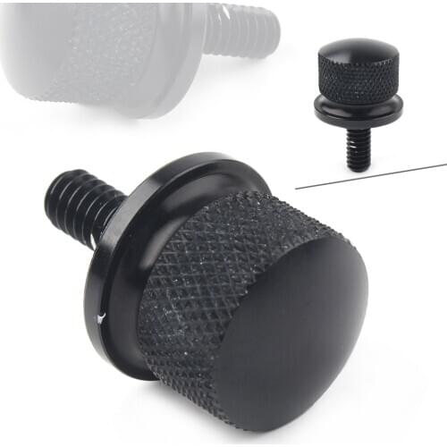 1pc Aluminum 6mm Motorcycle 1/4'' Knurled Rear Seat Bolt Screw Nut for Harley-Davidson Sportster 1200 883 FXD Street Fat Bob