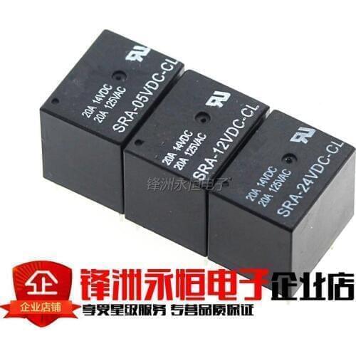 10pcs 5V 12V 24V 20A DC Power Relay SRA-05VDC-CL SRA-12VDC-CL SRA-24VDC-CL 5Pin PCB Type