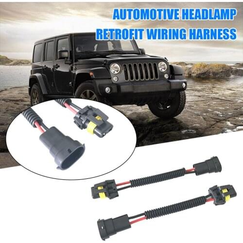 2pcs H11 Male to 9005 9006 Female Wiring Harness Headlight Conversion Socket Car Vehicle Practical Supplies Tools