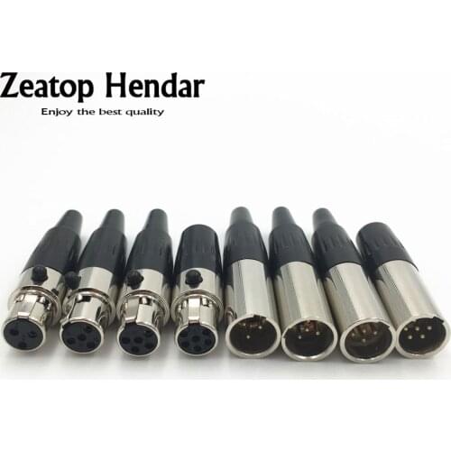 50Pairs Mini XLR 3 4 5 6 Pin Male + Female Plug XLR Audio Microphone Connector MIC for Cable Soldering Straight Adapter