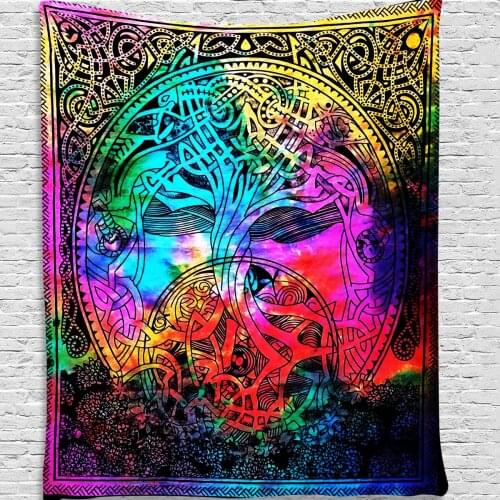 95x73cm Hanging Wall Tapestry Colorful Bohemian Psychedelic Blanket for Bedroom Living Room