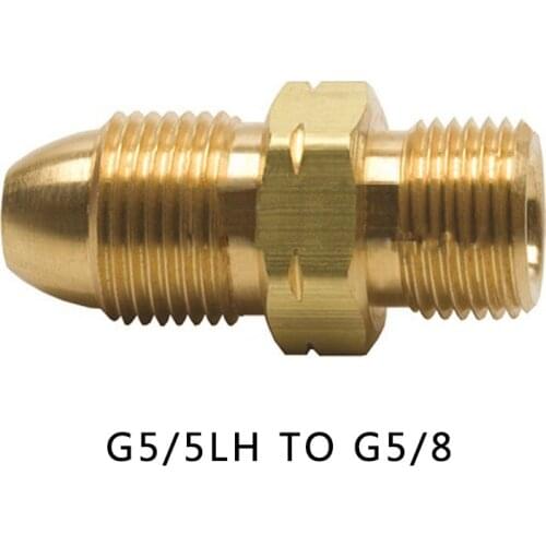 Gas cylinder valve adapter G5/5LH to national standard G5/8 copper