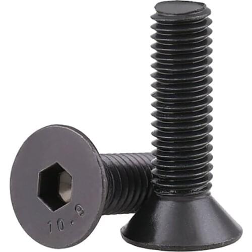 Hex Socket Flat Countersunk Head Screw Black Grade 10.9 Hexagon Bolt M1.6 M2 M2.5