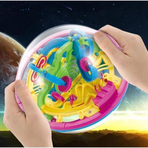HBB 100 Barriers 3D Magic Intellect Ball Balance Maze Game Puzzle Toy Kids Gift