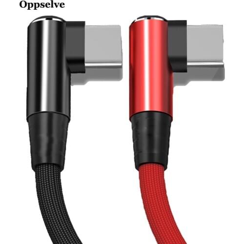 Oppselve Micro USB Type C Cable For Huawei P30 P20 Pro Lite Samsung S20 S8 Fast Charging Microusb USB C 90 Degree Charge Wire