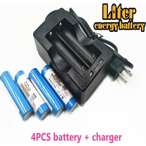 Liter energy battery 3.7V 1800mAh 16650 Rechargeable Li-ion battery + Travel Charger Can be used to LED Flashlight