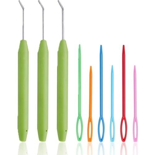 LMDZ 9 Pcs Crochet Hook Set Knitting Loom Hook Plastic Sewing Needles Crochet Needle Knitting Kit Hooks Needle Set Weave Craft
