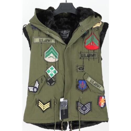 Maomaokong 2020 New Women Winter Faux fur Liner Vest Sleeveless British Style Army Green Gilets