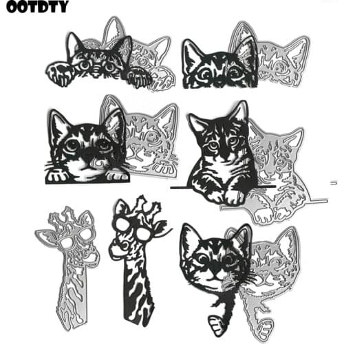 Lying Cat Metal Cutting Dies Stencil Scrapbooking DIY Album Stamp Paper Card Embossing Decor Craft New Dies for 2021