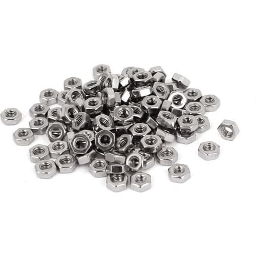 Metric M3 Hex Nuts 304 Stainless Steel Fastener DIN934 100pcs for Bolt