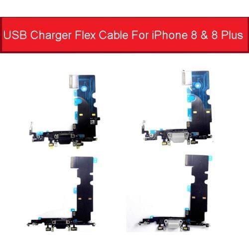 Mic USB Charger dock connector flex cable For iPhone 8 & 8 plus chargring audio jack usb port flex ribbon replacement parts