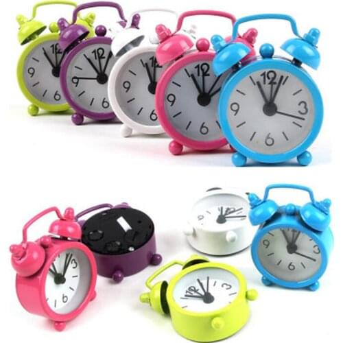 Electronic Mini Metal Small Alarm Creative Cute Small Alarm Clock Table Clock Morning Alarm Clock Bedroom Desk Decoration