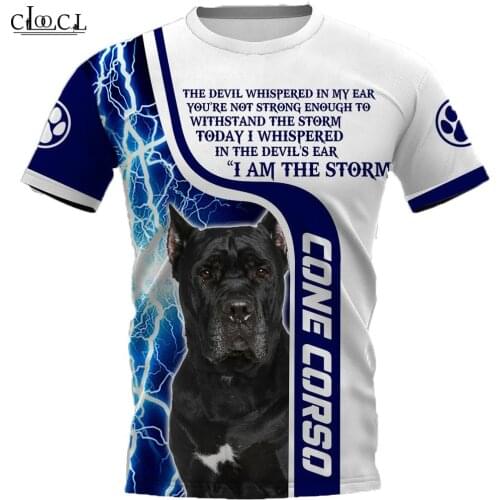 CLOOCL Cane Corso Dog Mens Fashion T-shirt 3D Printed Harajuku Style Clothing Pet Dog Short Sleeve Tees Tops