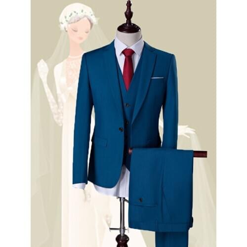 Mens Suits Wedding Groom Plus Size Solid Suits 5XL 4XL 3 Pieces Slim Fit Casual Tuxedo Suit Male (Jacket pants vest )