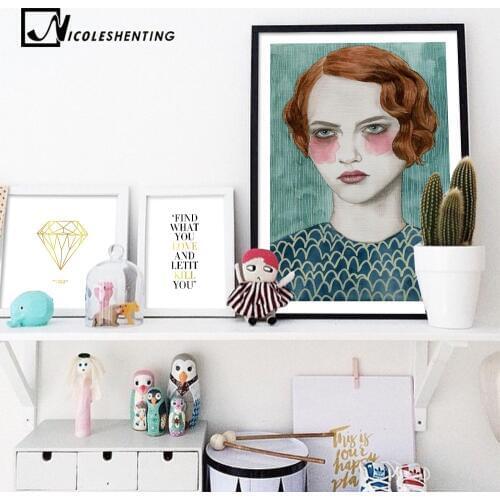 Nordic Decoration Girl Motivational Quote Poster Canvas Prints Minimalist Wall Art Painting Decorative Picture for Living Room