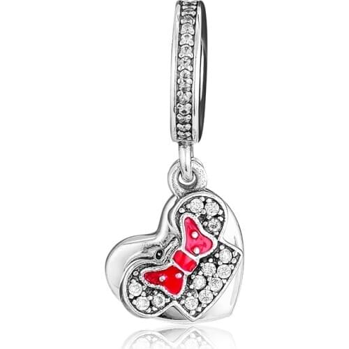 Authentic 925 Sterling Silver Mom Heart Dangle Charms Beads for Jewelry Making DIY Fits Pandora Bracelet Women Gift kralen F937
