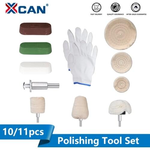 XCAN Polishing Tool Set 10/11pcs Buffing Polishing Wheel Compound Green Polishing Paste Abrasive Paste Abrasive Tool Set