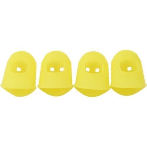 4pcs/lot Durable Silicone Guitar Pick Fingertip Cover Pressed String Finger Protector For Guitar Ukulele
