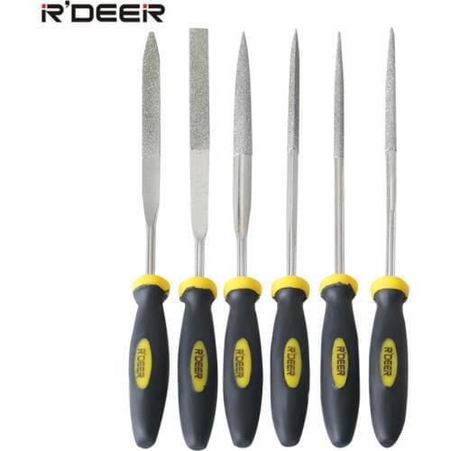 RDEER 6PCS Diamond Needle File 3*150mm Carving Craft Hand Tool Set For Metal Glass Stone