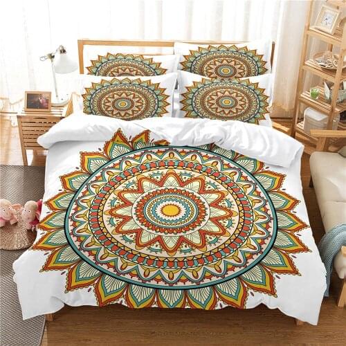 Luxury Queen Size Duvet Cover Pillowcases Bohemia Comforter Bedding Sets Mandala 228x228cm 200x200 Bed Cover Set Ropa De Cama