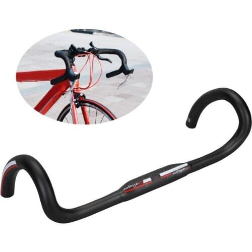 BALUGOE Bent Bar Carbon Fiber Road Bike Handlebar 31.8mm Racing Bicycle Drop Bar 380/400/420/440mm BALUGOE Steering Wheel