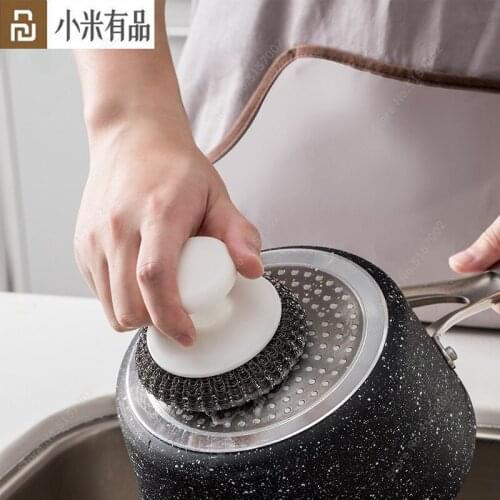 Youpin Jordan&Judy Household Dishwashing Washing Pot Brush Sink Cooktop Cleaning Brush Steel Ball Cleaning Ball Kitchen Tools
