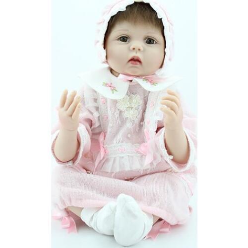 55CM Silicone Reborn Baby Doll Toys for Girl Lifelike 55cm Reborn Babies Play House Toy Kids Child Birthday Gift Girl Brinquedos