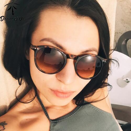 DRESSUUP 14 Colors Vintage Women Men Sunglasses Round Retro Rivet Frame Sun Glasses Men Goggle Eyewear UV400 Gafas de sol