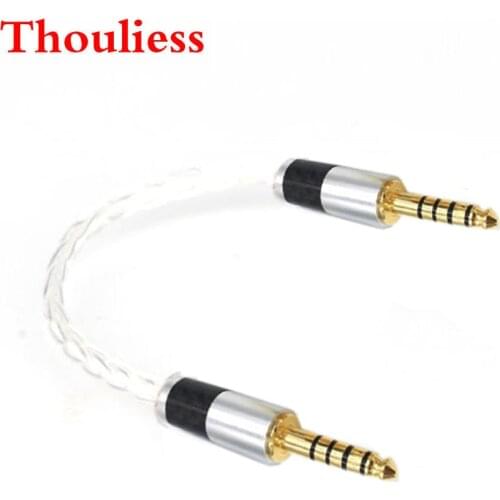 Thoulies HIFI 7N Single-Crystal Silver 4.4mm Balanced Male to 4.4mm Balanced Male Audio Adapter Cable 4.4 Male to Male Adapter