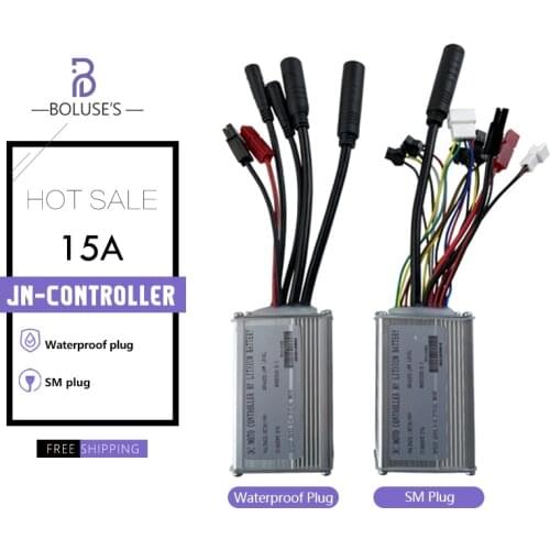 JN15A Controller With SM Waterproof Plug And Light 6Mosfet For 250W Brushless Hub Motor EBike Accessories spare parts for bicycl