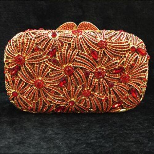 Red Rhinestone Women Crystal Evening Day Clutches Bags Minaudiere gold Handbags Wedding Clutch Brides Purse Bolso de Noche Mujer