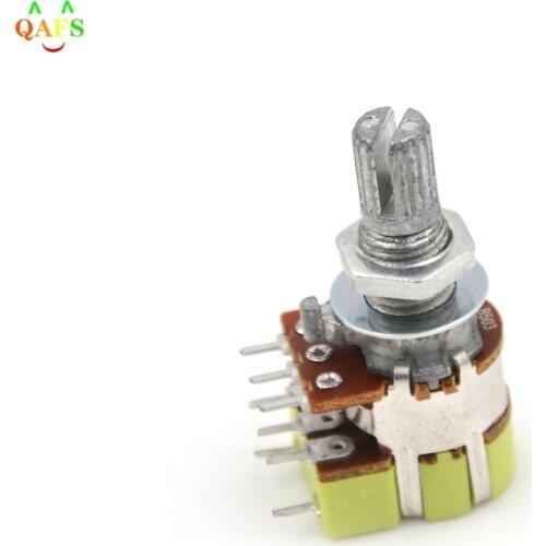 1pcs B50K 50K Ohm Dual Linear Taper Volume Control Potentiometer Switch