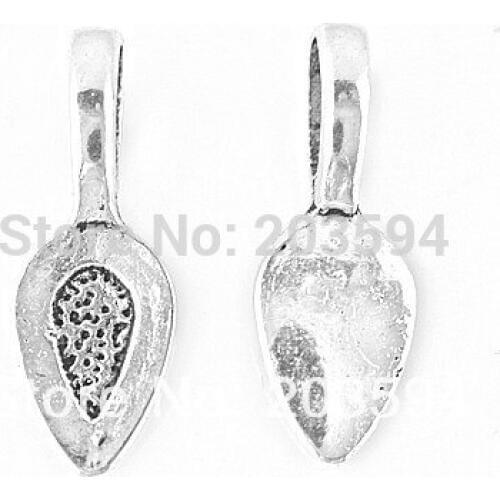 100pcs/lots 8*22mm glue on bail cabochon settings tibetan silver charm Bail coating pendants