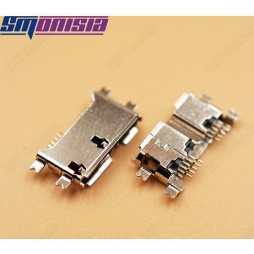 Smonisia 100pcs MICRO USB 3.0 10P Female Plug Jack DIP Mobile Hard Disk Interface Connector 4 Fixed Foot