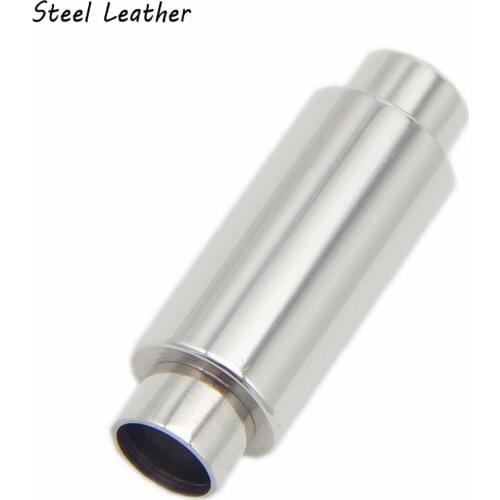 20pcs/lot engrave logo hole:2/3/4/5/6mm Stainless Steel Column Magnetic Clasp Leather Cord Clasps Retro Magnet Buckle for DIY