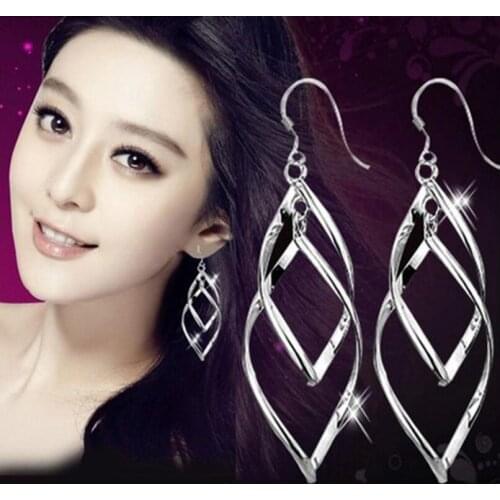 2020 New Arrival 925 Silver Jewelry Women High Quality Long Earrings Hanging Drop Earring Jewelry Brincos de Prata