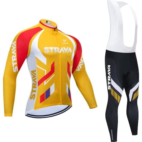 2021 Breathable Long Sleeve STRAVA Cycling Set Mountain Bike Clothing Autumn Bicycle Jerseys Clothes Maillot Ropa Ciclismo 20D