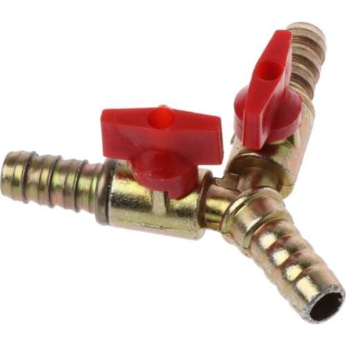 3/8" ID Hose Barb Y Shape 3 Way Shut Off Ball Valve Fitting For Gas Water Oil