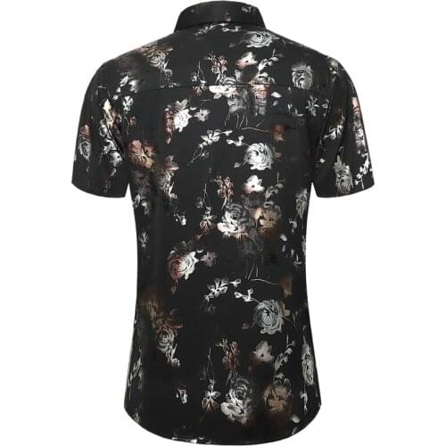 45KG-105KG Summer New Soft Cool Elegant Luxury Design Floral Shirt Short Sleeve Button Down Hawaii Shirts 4XL 5XL