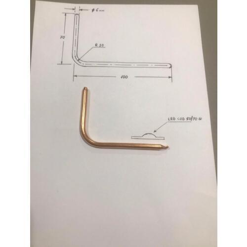 5pcs 6*150mm folded copper pipe / custom bent copper tube diameter 6mm bend L type heatpipe Notebook copper tube radiator