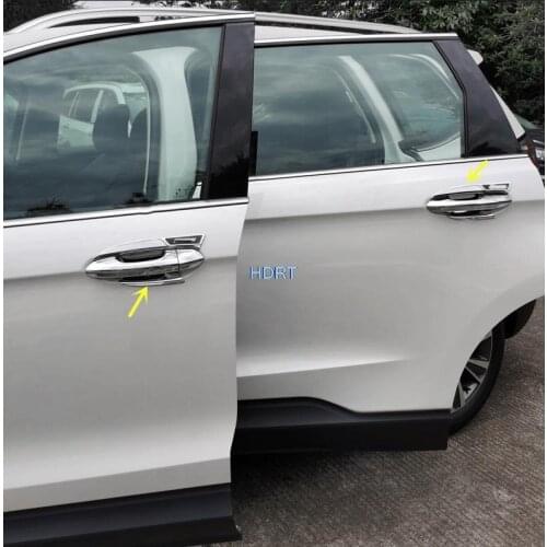For Ford EDGE Plus 2019-2021 Car Accessories Car Door protector handle Bowl Cover Trim Styling ABS chrome/Carbon fibre 8pcs