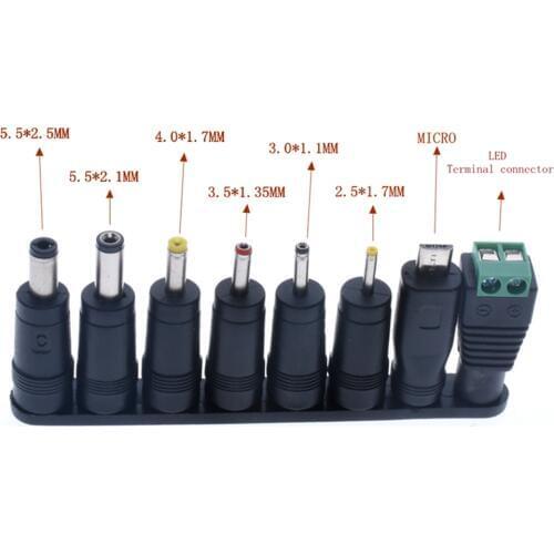 Universal 8pcs 5.5x2.1mm Multi-type Male Jack for DC Plugs for AC Power Adapter Computer Cables Connectors notebook connector