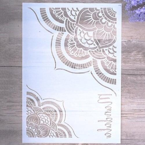 A4 A3 A2 Size DIY Craft Mandala Stencils for Painting on Wood,Fabric,Walls Art Scrapbooking Stamping Album Embossing Paper Cards