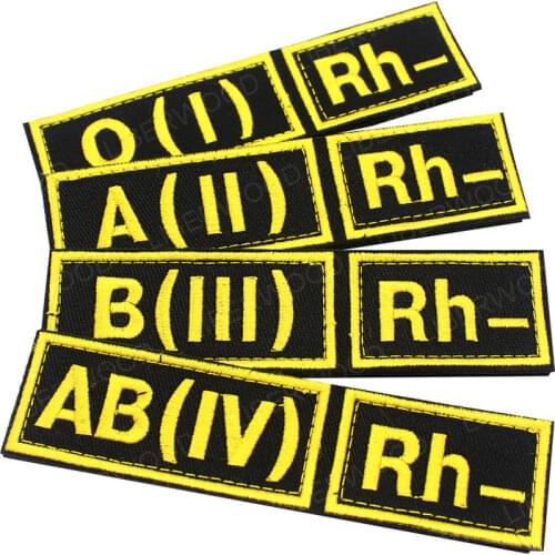 Army Tactical Negative Blood GROUP Positive A B AB O POS Blood + - Neg Type PATCH ID Tag BADGE Appliques