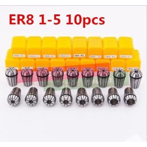 Free Shipping 10PCS for ER Collet Spring ER8 Collet Chuck for Spindle Motor Engraving/Grinding/Milling/Boring/Drilling/Tapping