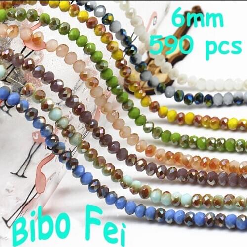 Free shipping multi color 6mm 590PCS Glass Czech crystal beads, wheel beads,transit beads,bracelet necklace Jewelry Making DIY