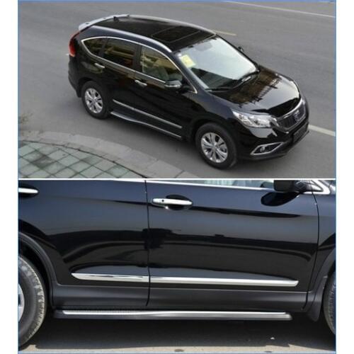 Higher star ABS Chromes 4pcs car side door decoration trim streamer,side door protection sticker For Honda CRV 2012-2016