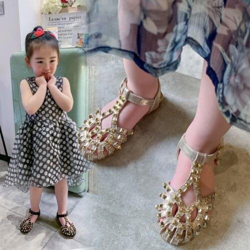 CAPSELLA KIDS Roman Sandals 1-6 Years Girls Princess Rivets Beach Shoes Children Sandals Baby Girl Closed Toe Shoes Size 21-30