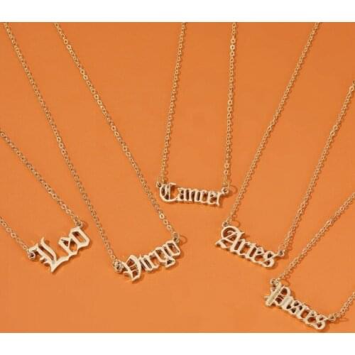 Necklace Vogue Charm Horoscope Pendant 12 Constellation Star Sign Zodiac